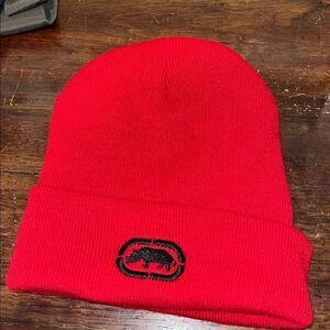 Knit Beanie Cap hat marc ecko red black rhino